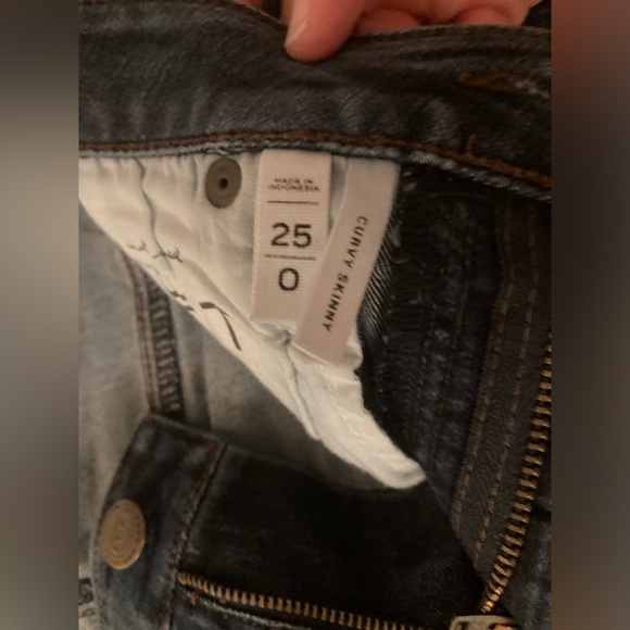 Anne Taylor Loft high waist skinny jeans legging. Dark blue jeans. - Picture 4 of 6